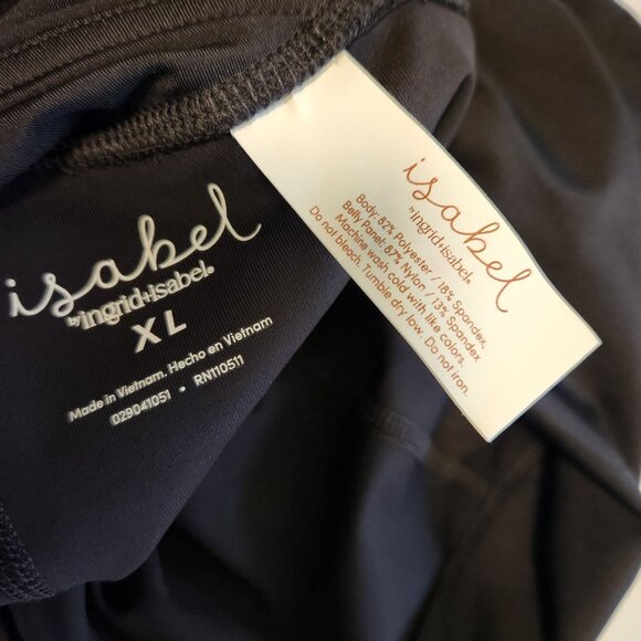 Ingrid & Isabel Maternity Crossover Panel Faux Leather Leggings XL Black NWT - Picture 8 of 9